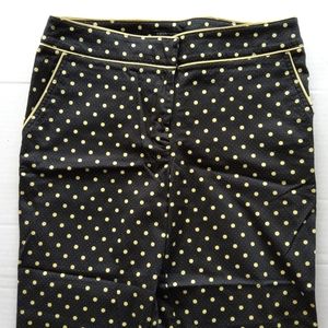 Courtenay Black Yellow Dot Ankle Pants Size 10